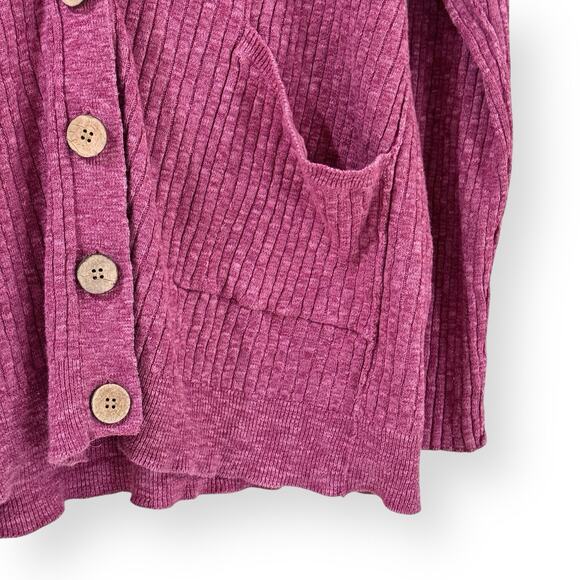 Free People Beach Oversized Cardigan Sweater Size XS V-Neck Pockets Cozy Boho - Picture 5 of 10